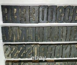 Wood Type 3 1/4, 58 Pc. Set, Letters+ Punctuation, Well Used Condition