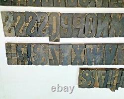 Wood Type 3 1/4, 58 Pc. Set, Letters+ Punctuation, Well Used Condition