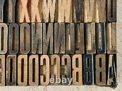 Wood Type GOTHIC CONDENSED letterpress alphabet printing 1 CAPS/lc/num/punct