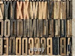 Wood Type GOTHIC CONDENSED letterpress alphabet printing 1 CAPS/lc/num/punct