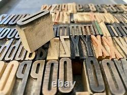 Wood Type GOTHIC CONDENSED letterpress alphabet printing 1 CAPS/lc/num/punct