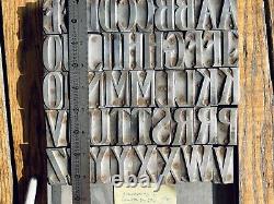 Wood Type Hamilton 676 Stereocast Metal letterpress alphabet printing 47pc CAPS