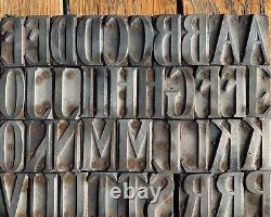 Wood Type Hamilton 676 Stereocast Metal letterpress alphabet printing 47pc CAPS