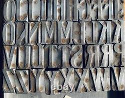 Wood Type Hamilton 676 Stereocast Metal letterpress alphabet printing 47pc CAPS