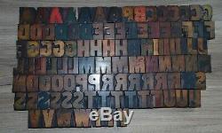 103 Bois Typo Blocs D'impression Type De Majuscules Alphabet Partiel