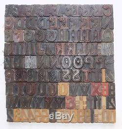 108 Pièces D'imprimerie De Type Bois En Bois Vintage Typographique 50 M. M. # Bc-5033