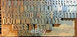 110 Antique Vintage Bois Letterpress Type D'impression Blocs Lettres Numéros 2 1/2