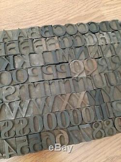 111 Antique 1 Bois Type Blocs D'impression Alphabet Typo Nombres Lettres