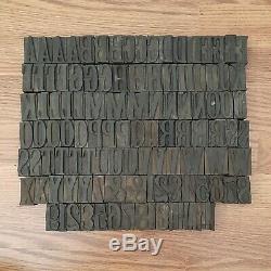 117 Antique 1,75 Bois Type D'impression Alphabet Blocs Typo Nombres Lettres