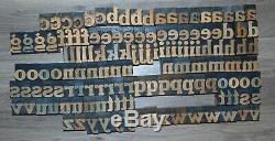 136 Bois Typo Blocs Type D'impression Minuscules Alphabet