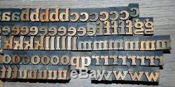 140 13/16 Bois Typo Blocs D'impression Type De Minuscules Alphabet