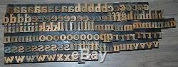 142 1 Bois Typo Blocs D'impression Type De Minuscules Alphabet
