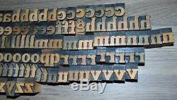 142 1 Bois Typo Blocs D'impression Type De Minuscules Alphabet