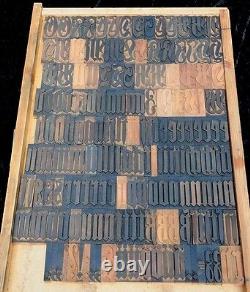 164 pièces 3,54 caractères gothiques en bois pour impression typographique en lettre noire