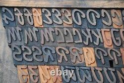 189 Blocs D'impression En Bois De Presse-lettres 1,38 Imprimantes Haut Alphabet Type Police Abc