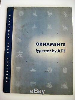 1944 American Type Founders Catalogue Intitulée Ornements Typeset Par Atf