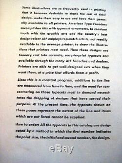 1944 American Type Founders Catalogue Intitulée Ornements Typeset Par Atf