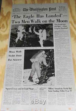 1969 Plaque D'impression En Aluminium Pour Journaux The Washington Post The Eagle Has Landing