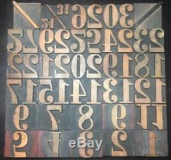1 8/5 Type De Bois De Blocs D'impression Numéros Vintage Typographiques Symboles