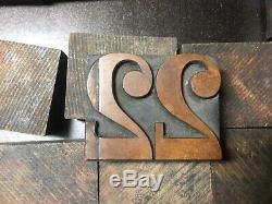 1 8/5 Type De Bois De Blocs D'impression Numéros Vintage Typographiques Symboles