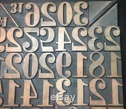 1 8/5 Type De Bois De Blocs D'impression Numéros Vintage Typographiques Symboles