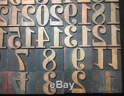 1 8/5 Type De Bois De Blocs D'impression Numéros Vintage Typographiques Symboles