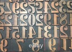 1 8/5 Type De Bois De Blocs D'impression Numéros Vintage Typographiques Symboles
