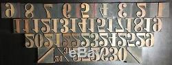 1 8/5 Type De Bois De Blocs D'impression Numéros Vintage Typographiques Symboles