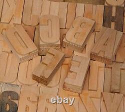 202pcs 2.83 Blocs D'impression En Bois De Presse-lettres Alphabet En Bois Type Imprimante
