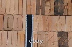 202pcs 2.83 Blocs D'impression En Bois De Presse-lettres Alphabet En Bois Type Imprimante