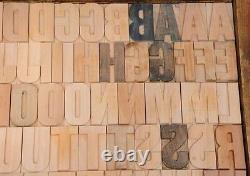 202pcs 2.83 Blocs D'impression En Bois De Presse-lettres Alphabet En Bois Type Imprimante