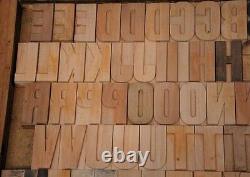 202pcs 2.83 Blocs D'impression En Bois De Presse-lettres Alphabet En Bois Type Imprimante