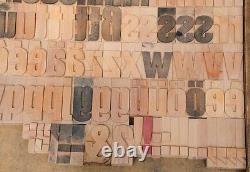 202pcs 2.83 Blocs D'impression En Bois De Presse-lettres Alphabet En Bois Type Imprimante