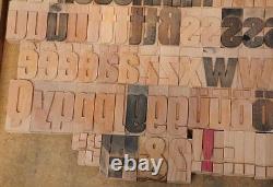 202pcs 2.83 Blocs D'impression En Bois De Presse-lettres Alphabet En Bois Type Imprimante