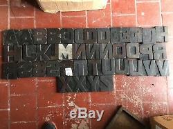 43 Pièces Letterpress, 11 CM Aprox Big Woodtype Imprimer Blocs. Lot 22