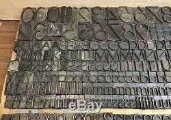 475 Pcs. Lettre En Bois Vintage D'impression Blocs De Presse Lettres / Chiffres Composøes