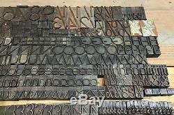 475 Pcs. Lettre En Bois Vintage D'impression Blocs De Presse Lettres / Chiffres Composøes