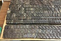 475 Pcs. Lettre En Bois Vintage D'impression Blocs De Presse Lettres / Chiffres Composøes