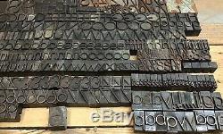 475 Pcs. Lettre En Bois Vintage D'impression Blocs De Presse Lettres / Chiffres Composøes