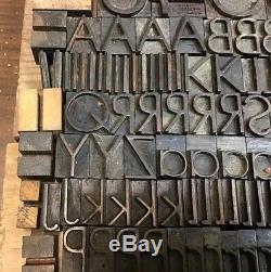 475 Pcs. Lettre En Bois Vintage D'impression Blocs De Presse Lettres / Chiffres Composøes