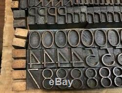 475 Pcs. Lettre En Bois Vintage D'impression Blocs De Presse Lettres / Chiffres Composøes