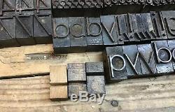 475 Pcs. Lettre En Bois Vintage D'impression Blocs De Presse Lettres / Chiffres Composøes