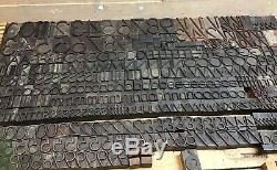 475 Pcs. Lettre En Bois Vintage D'impression Blocs De Presse Lettres / Chiffres Composøes