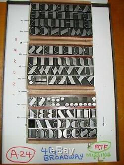 48 Pt Letterpress Type. Broadway Atf Manquant L