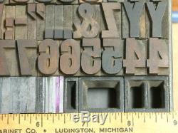 5 Lignes Condensed Gothique Typographique Bois Type / Comp. Caps 123 Pcs Livraison Gratuite