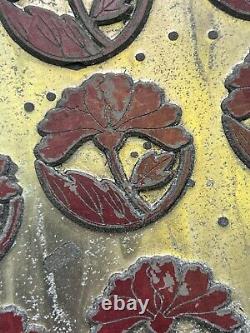 5 TIMBRES DE BLOC DE BOIS Impression à la main Tissu Textile Papier peint Fleurs aztèques Mer