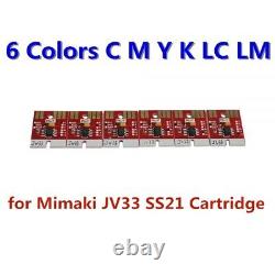 6pcs Puce Permanente pour Cartouche Mimaki JV33 / JV5 SS21 C M J K LC LM