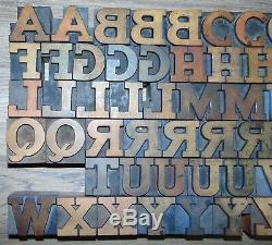 73 Bois Typo Blocs D'impression Type De Capital Alphabet 1 5/16 Grand