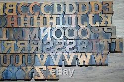 73 Bois Typo Blocs D'impression Type De Capital Alphabet 1 5/16 Grand