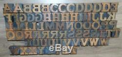 73 Bois Typo Blocs D'impression Type De Capital Alphabet 1 5/16 Grand